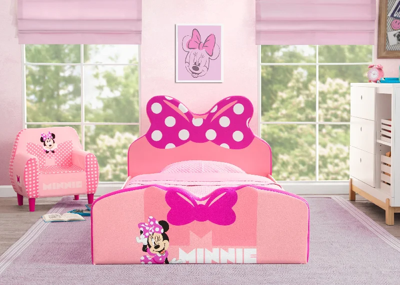 Gel - infused memory foam mattresses for cooler sleepMinnie Mouse Upholstered Twin Bed