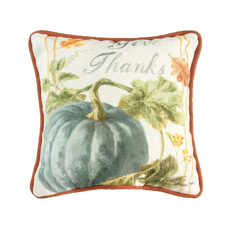 Plush Pillows for a Cozy BedGive Thanks Pumpkin Mini Pillow