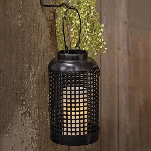 Bed skirts with a retro - style patternBlack Metal Hanging Porch Lantern