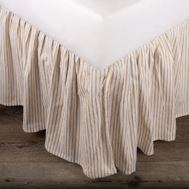 Bed skirts in neutral colors for easy pairingCottage Home Ivy Stripe 3 Piece Tuck in Bed Skirt