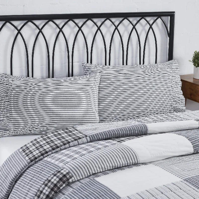 Memory Foam Pillows for Neck SupportSawyer Mill Black Ruffled Ticking Stripe Standard Pillow Case Set of 2 VHC Brands