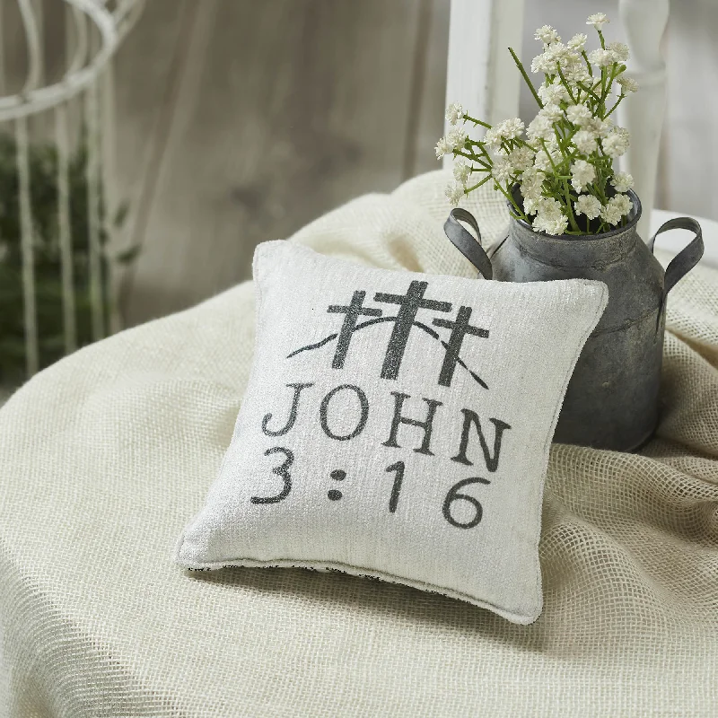 Down Alternative Pillows for Ethical ChoicesCelebrate Grace John 3:16 Pillow 6x6