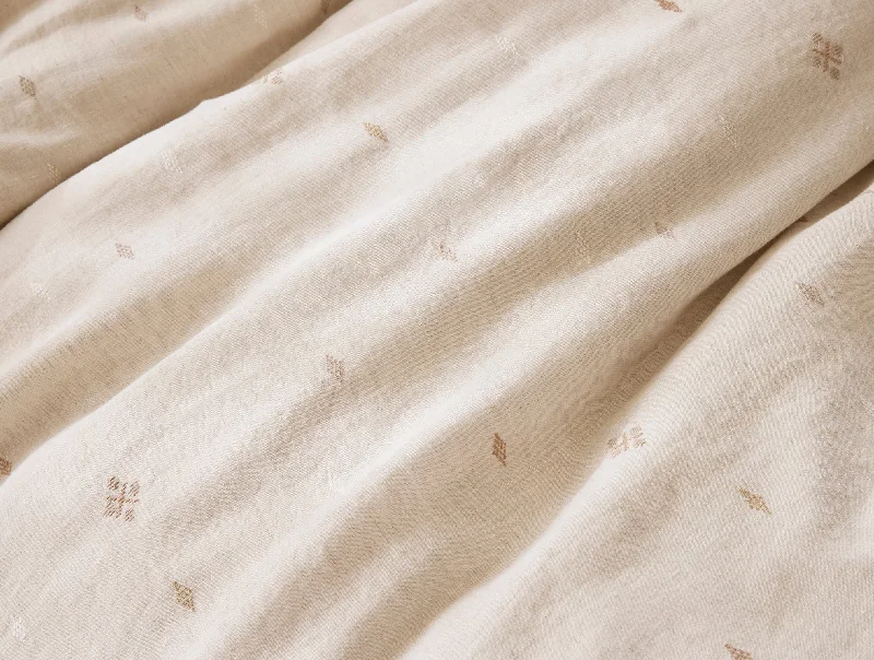 Adjustable Pillows for Customized ComfortCambria Embroidered Organic Linen Swatch