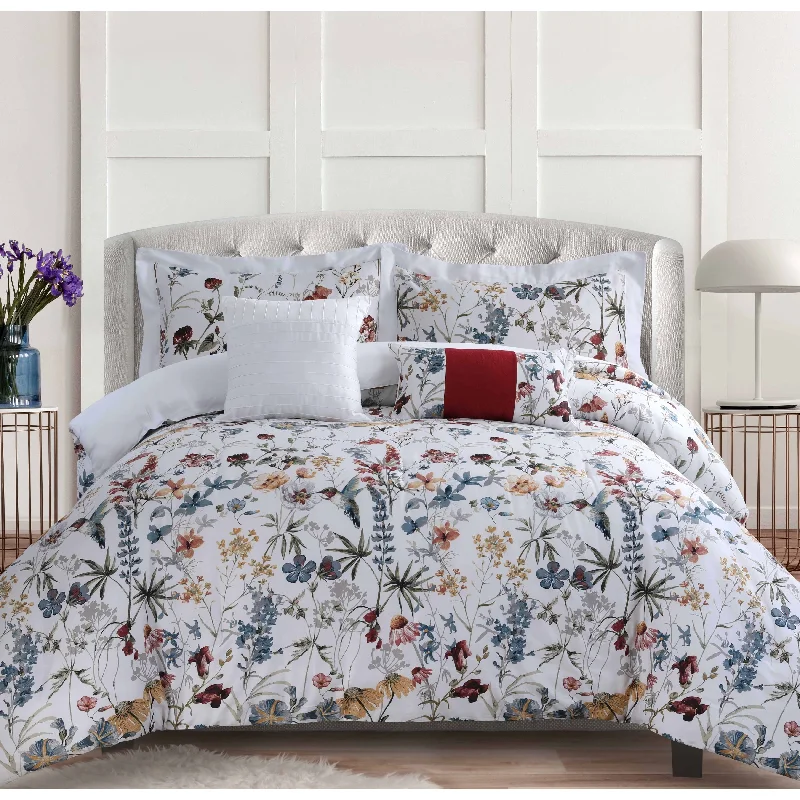 Silk - filled comforters for a luxurious and smooth touchAmalfi 5-piece 300 Thread Count Cotton Oversized Comforter Set