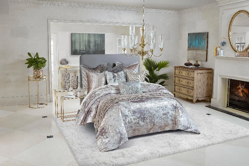 Memory - foam - infused duvets for added body - contouring comfortSyros Grey Silver Duvet Memory - foam - infused duvets for added body - contouring comfortSyros Grey Silver Duvet