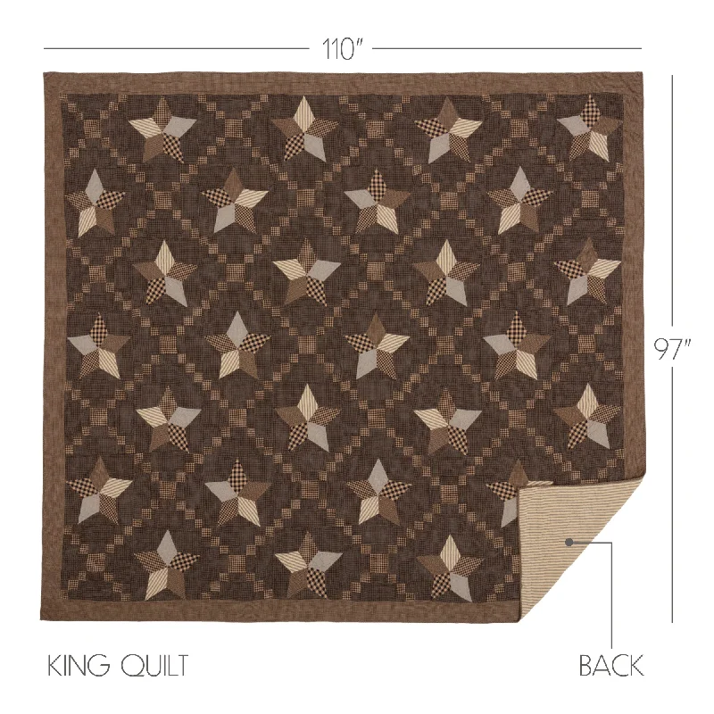 Bed skirts with a high - thread count for a quality feelFarmhouse Star King Quilt 110Wx97L