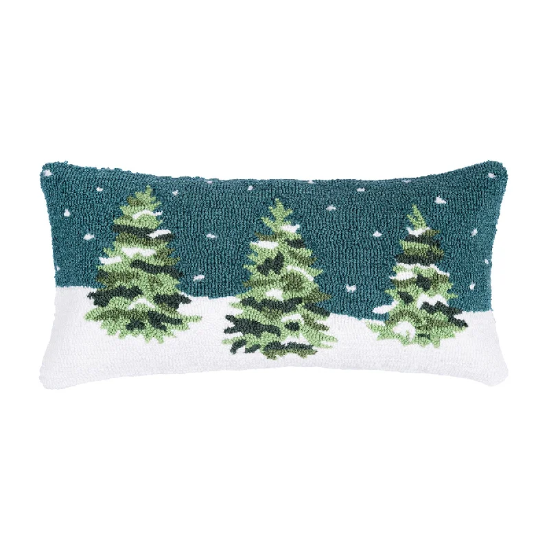 Bolster Pillows for Sofa DecorationWinter Forest Hooked Pillow