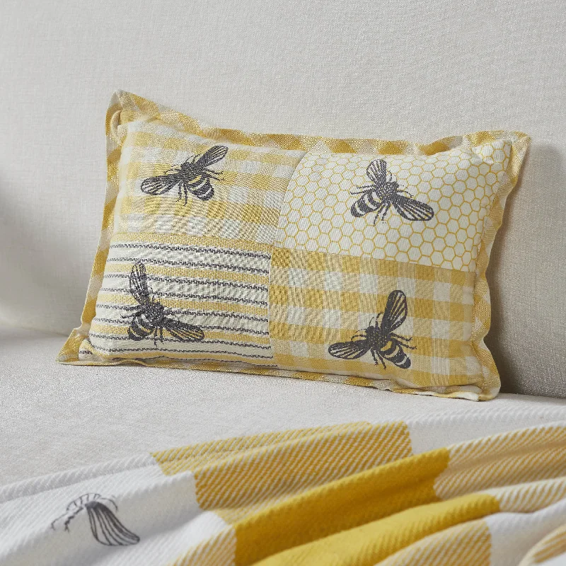 Down Alternative Pillows for Ethical ChoicesBuzzy Bees Patchwork Bee Pillow