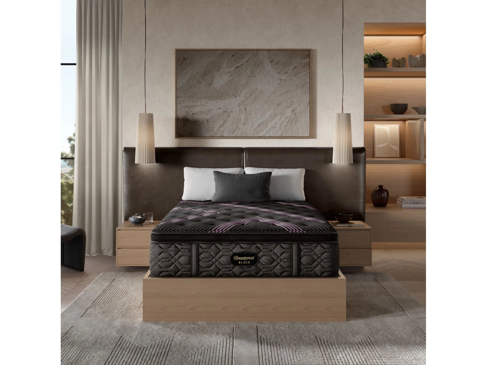 Hybrid mattresses combining foam and innerspring technologyBeautyrest Black Series Two Plush Pillow Top Split California King Mattress