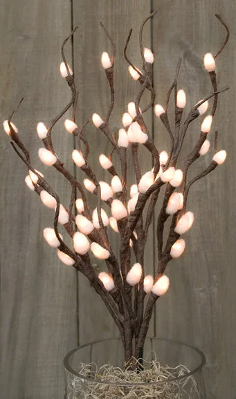 Bed skirts in pastel shades for a delicate lookPussy Willow Lighted Branch - Electric - 19-3/4"