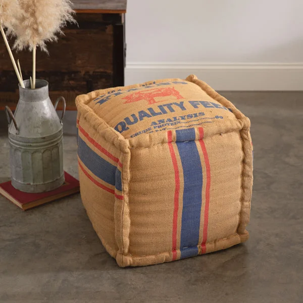 Bed skirts with a child - friendly printBurlap Farmhouse Pouf