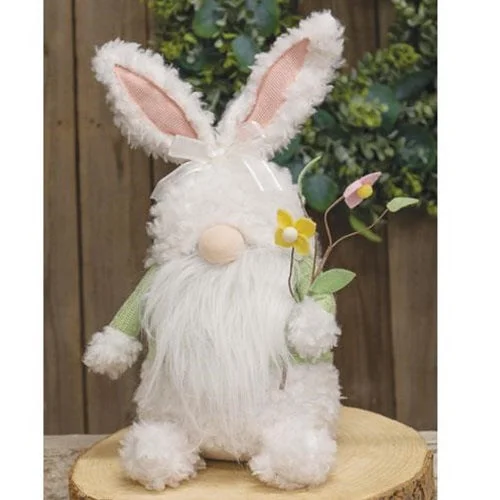 Cotton bed skirts for a soft and breathable lookSitting Bunny Gnome w/Flowers