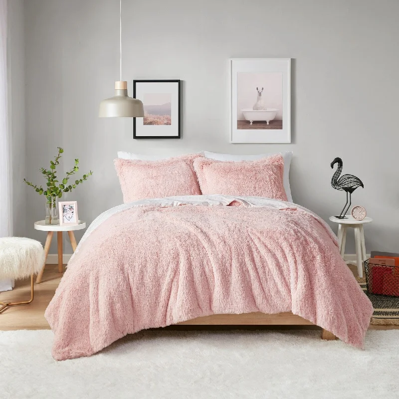 Cotton - filled comforters for a breathable and natural sleep experienceIntelligent Design Effie Shaggy Fur Reversible Comforter Set