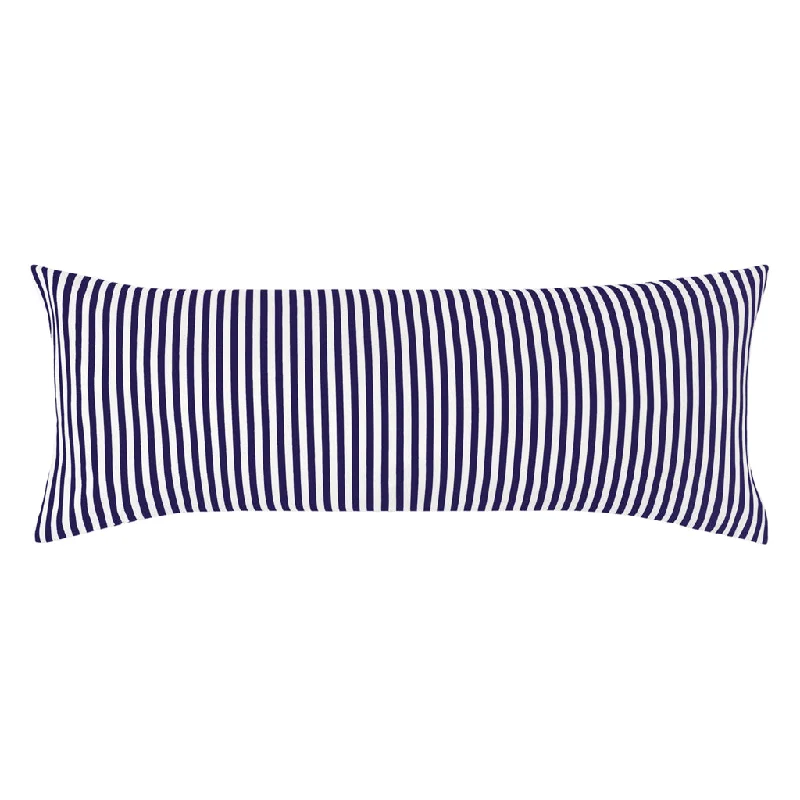 Round Pillows for Boho-Style InteriorsThe Navy Blue Striped Extra Long Lumbar Throw Pillow