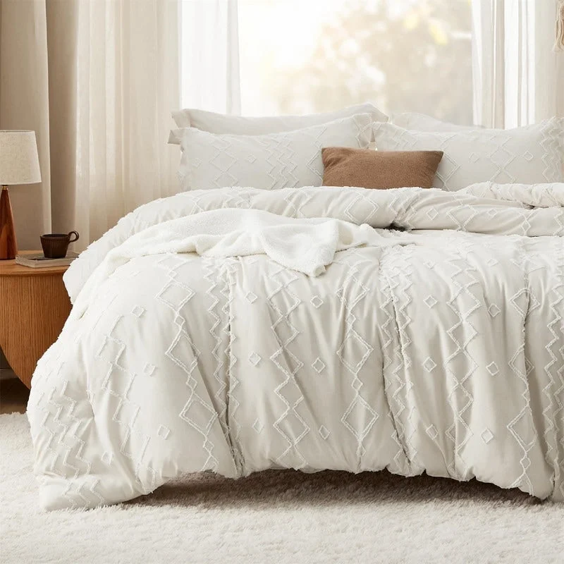 Cotton - filled comforters for a breathable and natural sleep experienceFarmhouse Shabby Chic Embroidery Bed Set