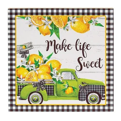 Bed skirts with a mermaid - themed printMake Life Sweet Lemon Truck Square Block
