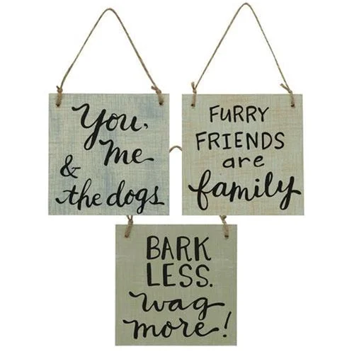 Bed skirts with a retro - style pattern3/Set Doggie Sayings Sign Ornaments