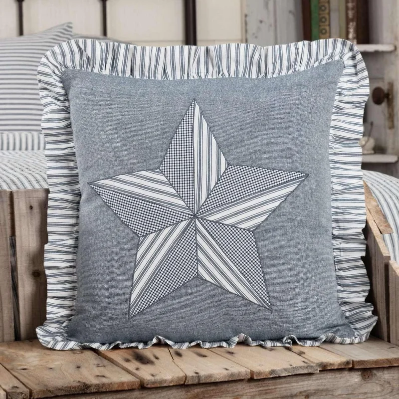 Travel Pillows for Long JourneysSawyer Mill Blue Barn Star Pillow 18x18 VHC Brands