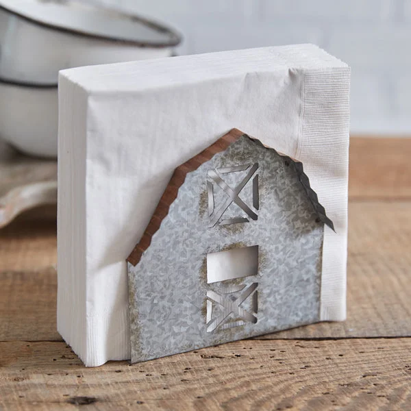 Checkered bed skirts for a classic patternGalvanized Barn Napkin Holder
