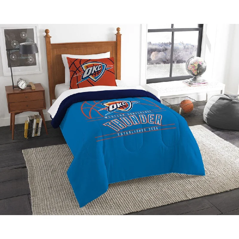 Synthetic - filled comforters like polyester for affordability and hypoallergenic propertiesNBA Oklahoma City Thunder Reverse Slam Twin 2-piece Comforter Set