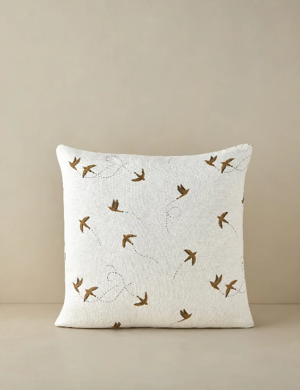 Round Pillows for Boho-Style InteriorsSparrow Linen Pillow by Rylee + Cru