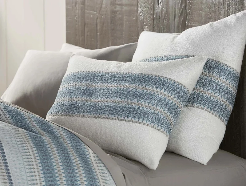 Bolster Pillows for Sofa DecorationLost Coast Organic Pillow Shams Marine w/Grays - Renewed