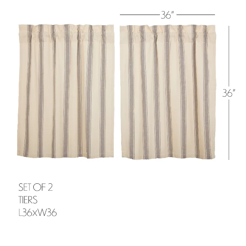 Bed skirts with a herringbone pattern for a sophisticated lookGrace Grain Sack Stripe Tier Set of 2 L36xW36 Bed skirts with a herringbone pattern for a sophisticated lookGrace Grain Sack Stripe Tier Set of 2 L36xW36