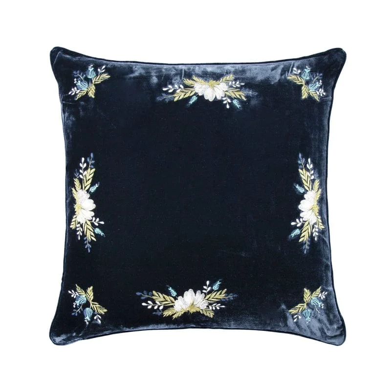 Square Pillows for Modern Home DecorStella Western Floral Embroidered Square Pillow