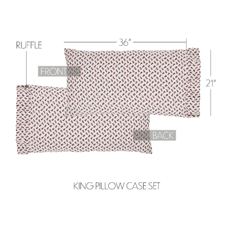 Bed skirts with a child - friendly printFlorette Ruffled King Pillow Case Set of 2 21x36+4 Bed skirts with a child - friendly printFlorette Ruffled King Pillow Case Set of 2 21x36+4