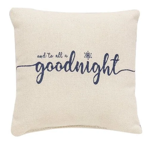 Bed skirts with a damask pattern for an elegant lookAnd To All A Goodnight Mini Pillow