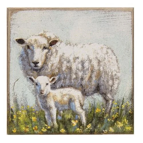Bed skirts in pastel shades for a delicate lookSheep & Lamb Distressed Block