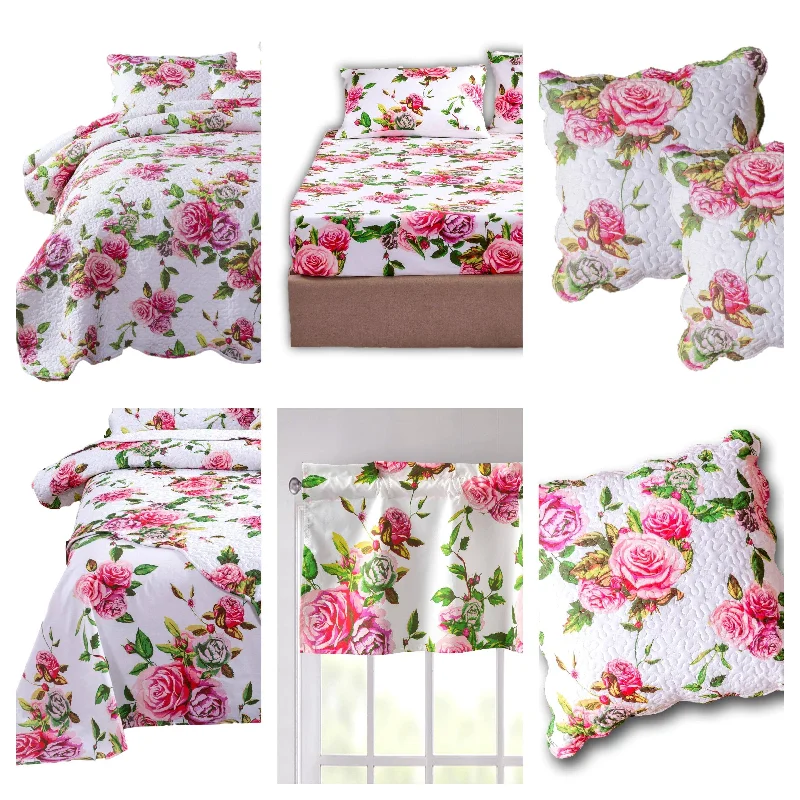 rustic farmhouse bedspreads with patchwork designs for a cozy feelDaDa Bedding Bed in a Bag Bundle Set - Romantic Roses Lovely Blooming Floral Bedding Set (JHW-879) rustic farmhouse bedspreads with patchwork designs for a cozy feelDaDa Bedding Bed in a Bag Bundle Set - Romantic Roses Lovely Blooming Floral Bedding Set (JHW-879)