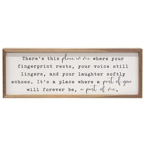Bed skirts with a herringbone pattern for a sophisticated lookThere's This Place Framed Print 24"x8"