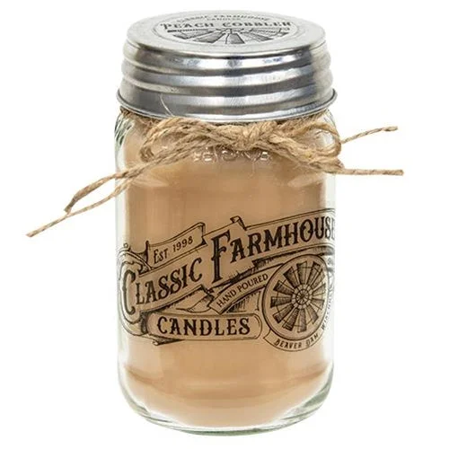 Bed skirts with a herringbone pattern for a sophisticated lookPeach Cobbler Classic Farmhouse Mason Jar Candle 16oz