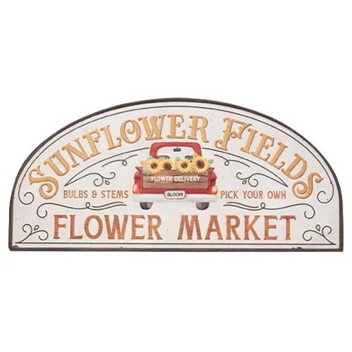 Queen - size bed skirts with ruffled edgesSunflower Fields Distressed Metal Arch Sign Queen - size bed skirts with ruffled edgesSunflower Fields Distressed Metal Arch Sign