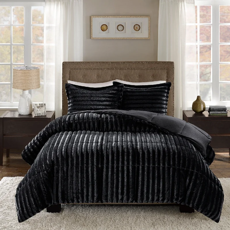 King - size comforters to fit large king - sized beds perfectlyMadison Park York Faux Fur Comforter Mini Set