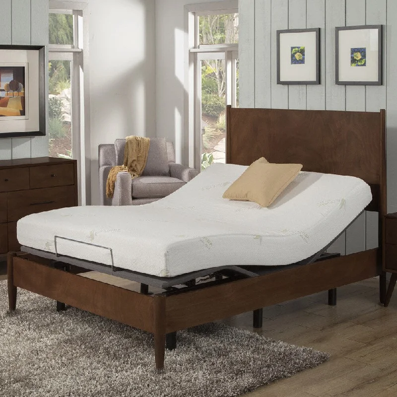 Memory foam mattresses for pressure relief and contouringAC Pacific Aloe Vera 8-Inch Memory Foam Mattress and Adjustable Bed Set