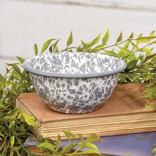 Bed skirts with a eco - friendly materialGray Splatter Enamelware Cereal Bowl