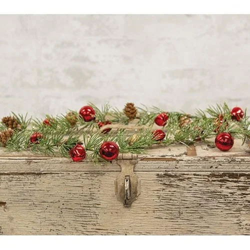 Bed skirts with a tie - back design for adjustabilityCantata Pine & Bell Garland