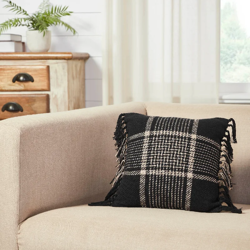 Soft and Fluffy Pillows for Bedroom ComfortExton Black Tan Plaid Pillow