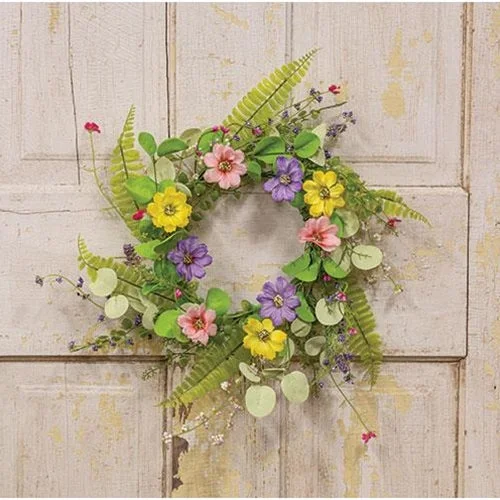 Bed skirts with a satin finish for a shiny appearanceSpring Mix Blossoms Wreath