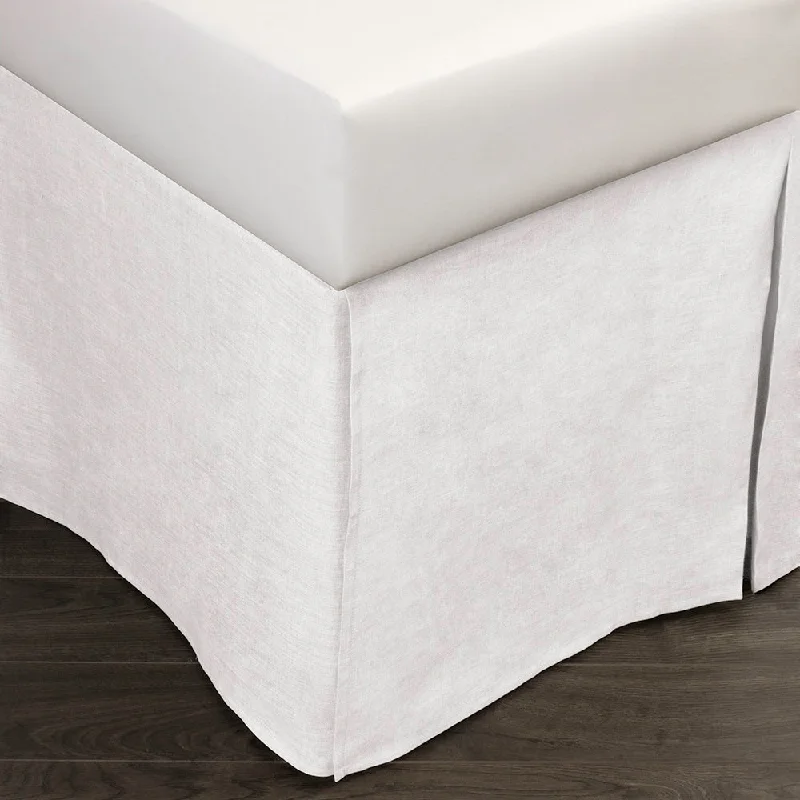 Bed skirts with a scalloped hem for a charming detailDamira White Linen 3 Piece Full Bed Skirt Bed skirts with a scalloped hem for a charming detailDamira White Linen 3 Piece Full Bed Skirt