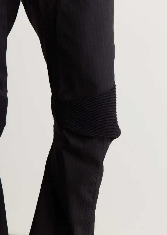 Articulated Wool Stripe Trousers