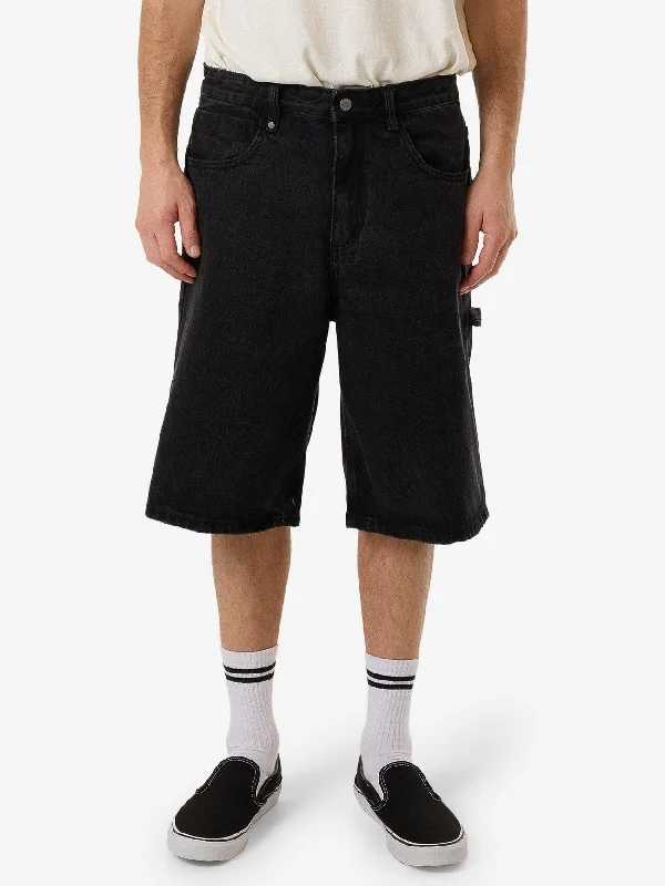 Big Slacker Existence Embro Denim Short - Aged Black