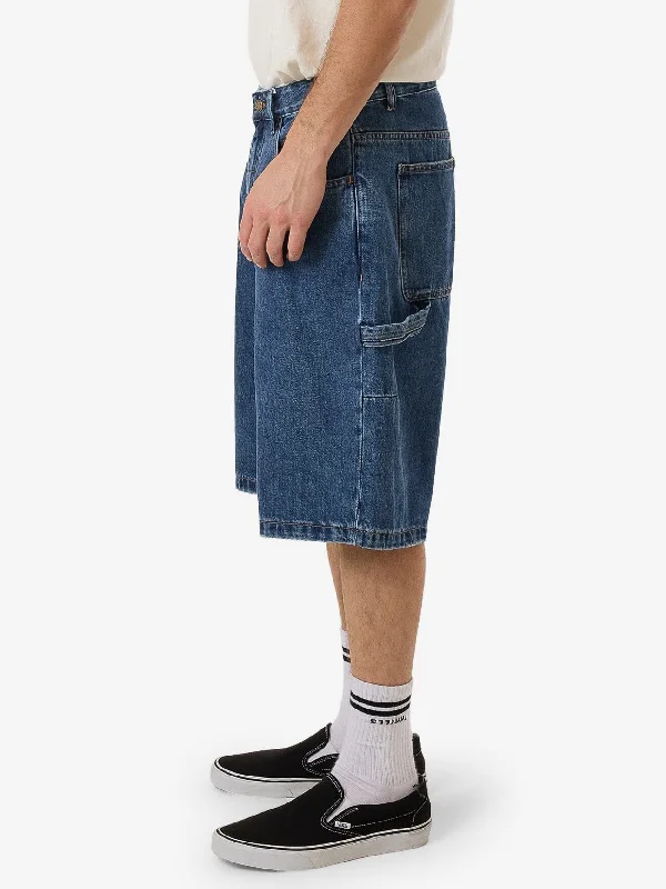 Big Slacker Lifted Embro Denim Short - Rinsed Blues