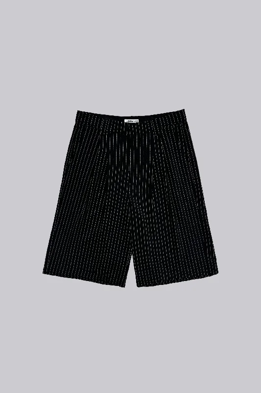 Black Pinstripe Goliath Shorts