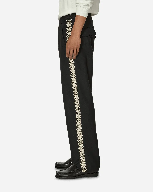 Lacework Side Buckle Trousers Black