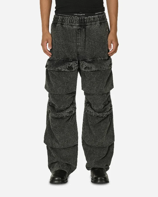 Denim Cargo Pants Black