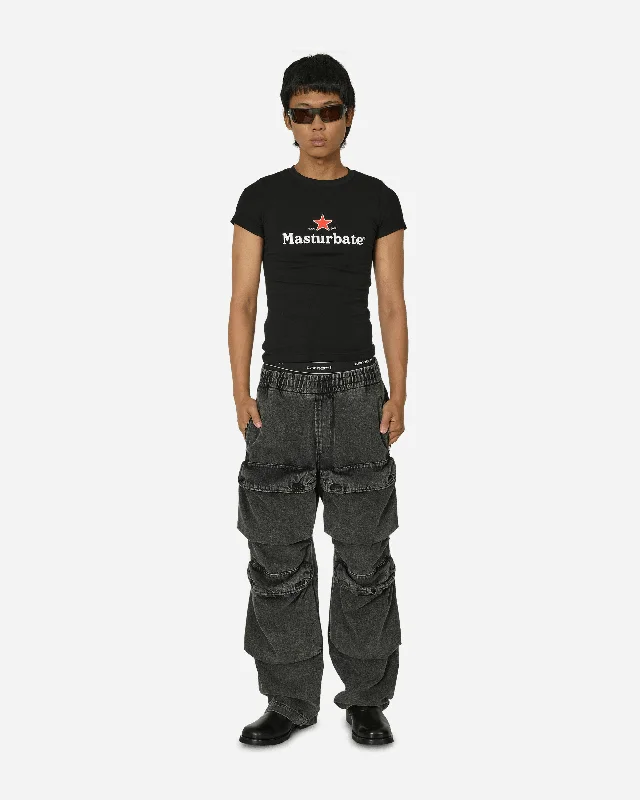 Denim Cargo Pants Black