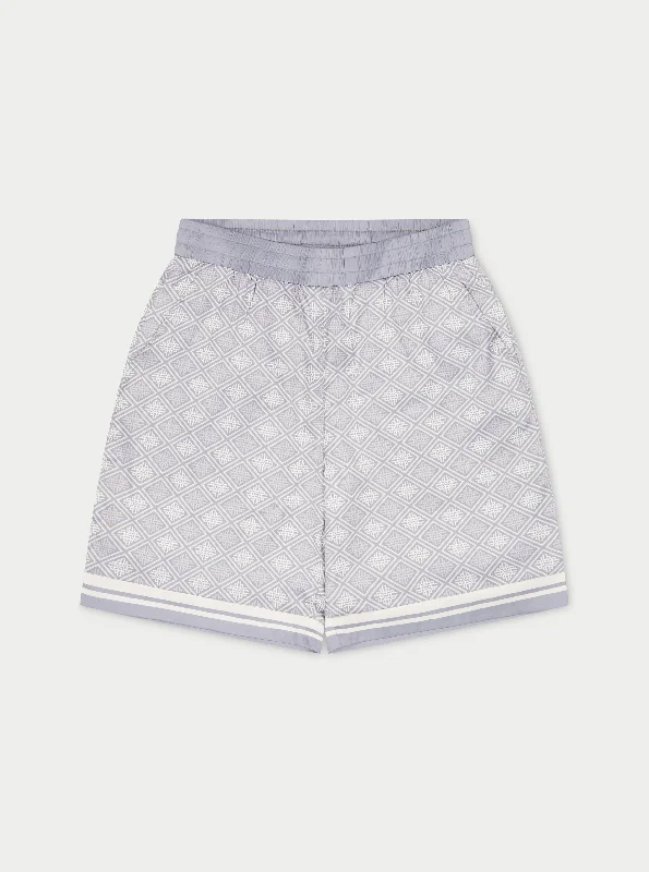 EMBLEM PRINT SHORTS - GREY